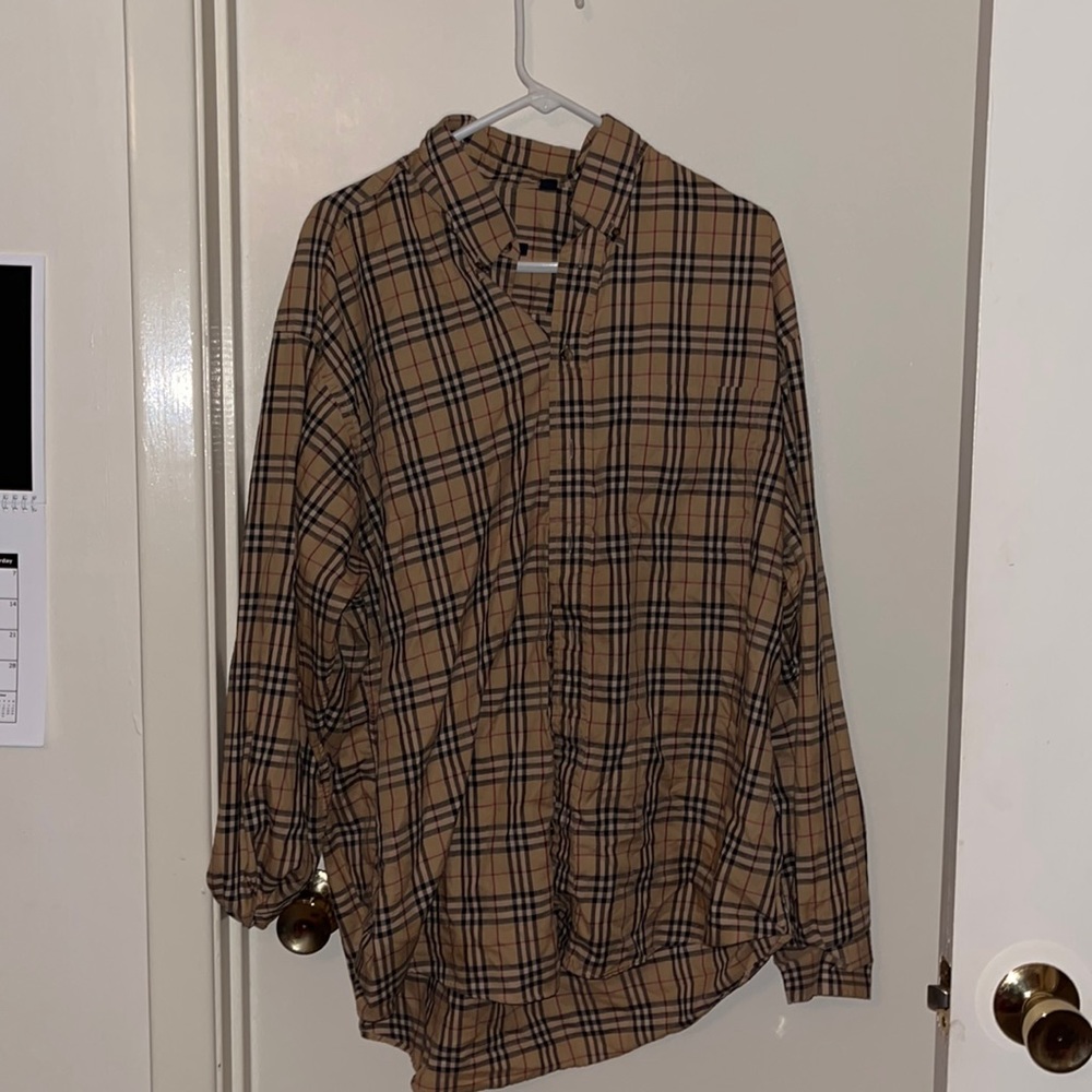 Burberry Vintage Mens Nova Check Button-Down Shirt